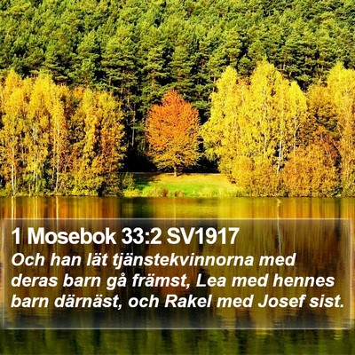 1 Mosebok 33:2 SV1917 Bible Verse Image