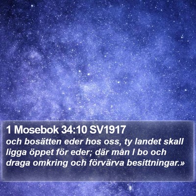 1 Mosebok 34:10 SV1917 Bible Verse Image