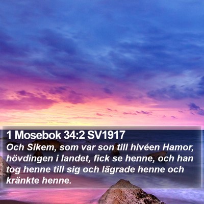 1 Mosebok 34:2 SV1917 Bible Verse Image