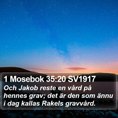 1 Mosebok 35:20 SV1917 Bible Verse Image