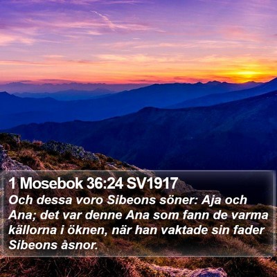 1 Mosebok 36:24 SV1917 Bible Verse Image
