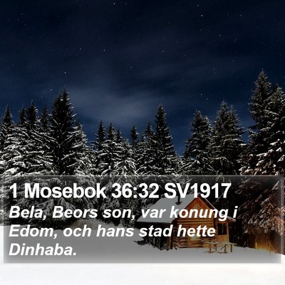 1 Mosebok 36:32 SV1917 Bible Verse Image