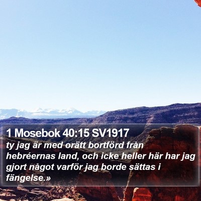 1 Mosebok 40:15 SV1917 Bible Verse Image