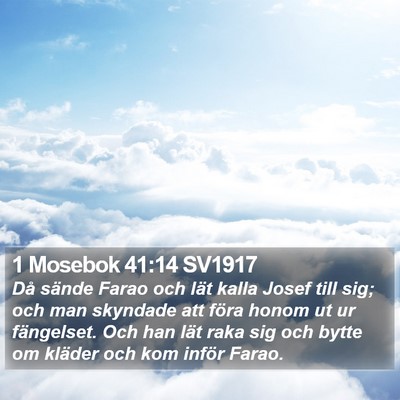 1 Mosebok 41:14 SV1917 Bible Verse Image