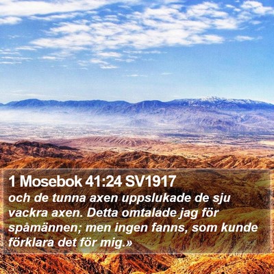 1 Mosebok 41:24 SV1917 Bible Verse Image