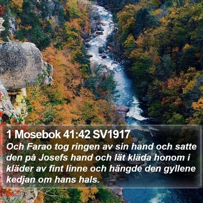 1 Mosebok 41:42 SV1917 Bible Verse Image