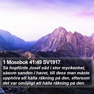 1 Mosebok 41:49 SV1917 Bible Verse Image