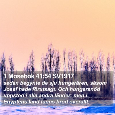 1 Mosebok 41:54 SV1917 Bible Verse Image