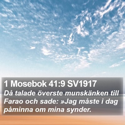 1 Mosebok 41:9 SV1917 Bible Verse Image