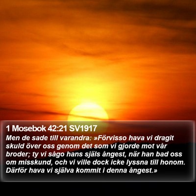 1 Mosebok 42:21 SV1917 Bible Verse Image