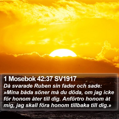 1 Mosebok 42:37 SV1917 Bible Verse Image