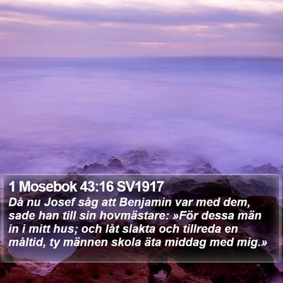 1 Mosebok 43:16 SV1917 Bible Verse Image