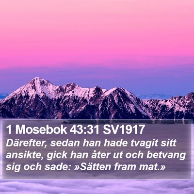 1 Mosebok 43:31 SV1917 Bible Verse Image