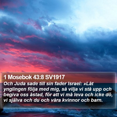 1 Mosebok 43:8 SV1917 Bible Verse Image