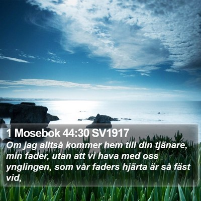 1 Mosebok 44:30 SV1917 Bible Verse Image