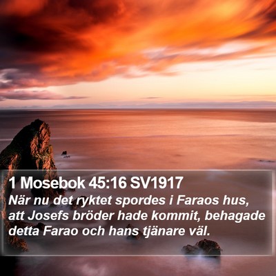 1 Mosebok 45:16 SV1917 Bible Verse Image