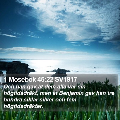 1 Mosebok 45:22 SV1917 Bible Verse Image