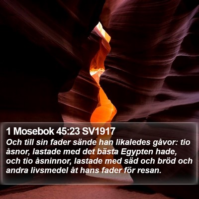 1 Mosebok 45:23 SV1917 Bible Verse Image