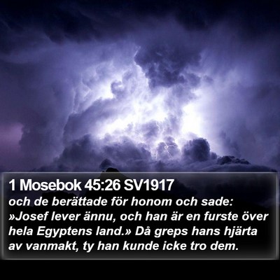 1 Mosebok 45:26 SV1917 Bible Verse Image