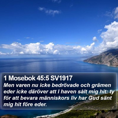 1 Mosebok 45:5 SV1917 Bible Verse Image