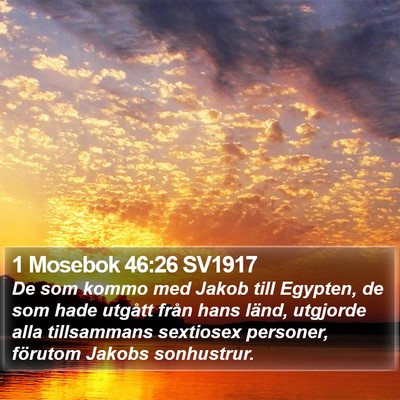 1 Mosebok 46:26 SV1917 Bible Verse Image