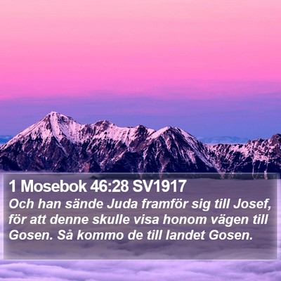 1 Mosebok 46:28 SV1917 Bible Verse Image
