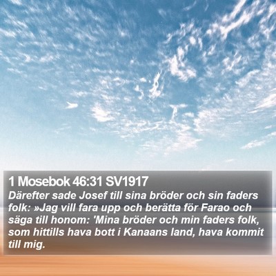 1 Mosebok 46:31 SV1917 Bible Verse Image