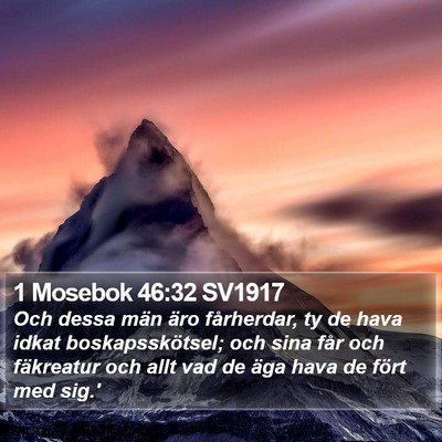 1 Mosebok 46:32 SV1917 Bible Verse Image
