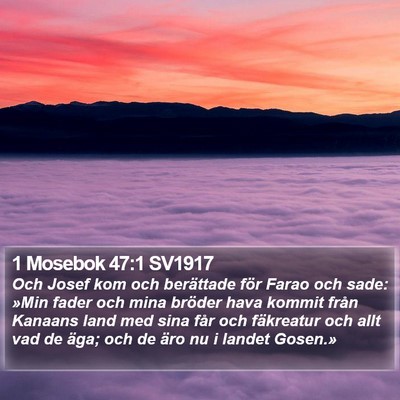 1 Mosebok 47:1 SV1917 Bible Verse Image