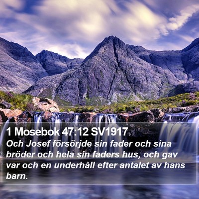 1 Mosebok 47:12 SV1917 Bible Verse Image