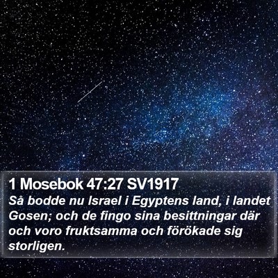 1 Mosebok 47:27 SV1917 Bible Verse Image