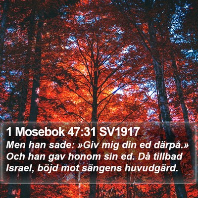 1 Mosebok 47:31 SV1917 Bible Verse Image