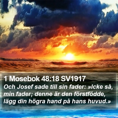1 Mosebok 48:18 SV1917 Bible Verse Image
