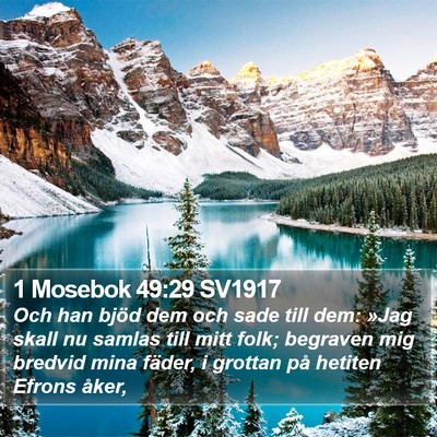 1 Mosebok 49:29 SV1917 Bible Verse Image