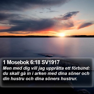 1 Mosebok 6:18 SV1917 Bible Verse Image