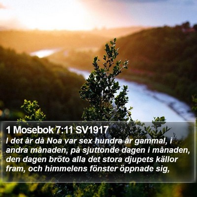 1 Mosebok 7:11 SV1917 Bible Verse Image