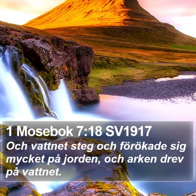 1 Mosebok 7:18 SV1917 Bible Verse Image