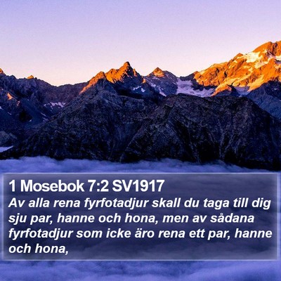 1 Mosebok 7:2 SV1917 Bible Verse Image