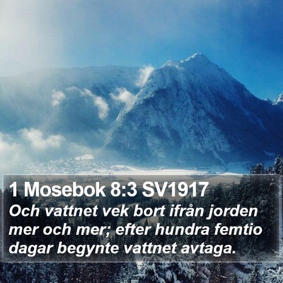 1 Mosebok 8:3 SV1917 Bible Verse Image