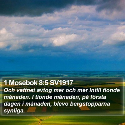 1 Mosebok 8:5 SV1917 Bible Verse Image