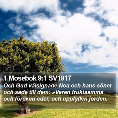 1 Mosebok 9:1 SV1917 Bible Verse Image