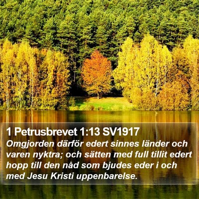 1 Petrusbrevet 1:13 SV1917 Bible Verse Image