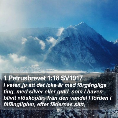 1 Petrusbrevet 1:18 SV1917 Bible Verse Image