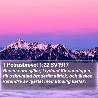 1 Petrusbrevet 1:22 SV1917 Bible Verse Image