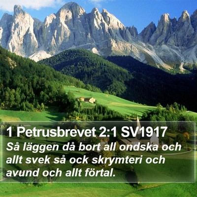 1 Petrusbrevet 2:1 SV1917 Bible Verse Image