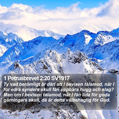 1 Petrusbrevet 2:20 SV1917 Bible Verse Image