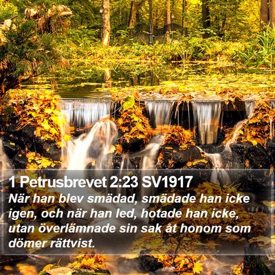 1 Petrusbrevet 2:23 SV1917 Bible Verse Image