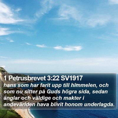 1 Petrusbrevet 3:22 SV1917 Bible Verse Image