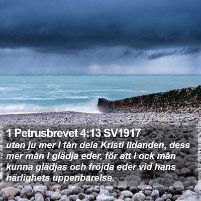 1 Petrusbrevet 4:13 SV1917 Bible Verse Image