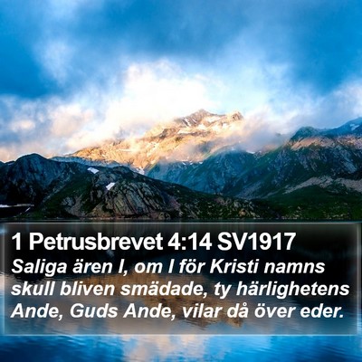 1 Petrusbrevet 4:14 SV1917 Bible Verse Image